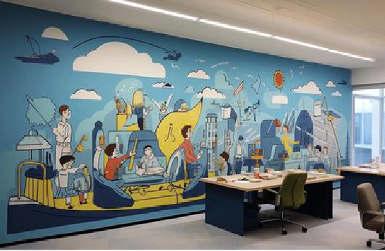 兰坪办公室墙绘的特点。