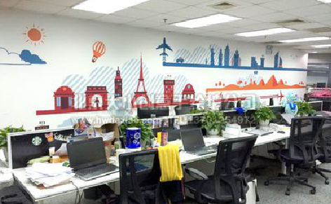 兰坪教你设计办公室墙绘的方法。