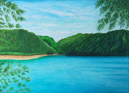 兰坪在墙绘中，如何绘画绿水青山？