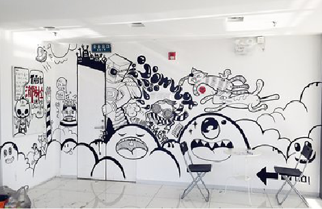 兰坪手绘墙并非传统涂鸦。